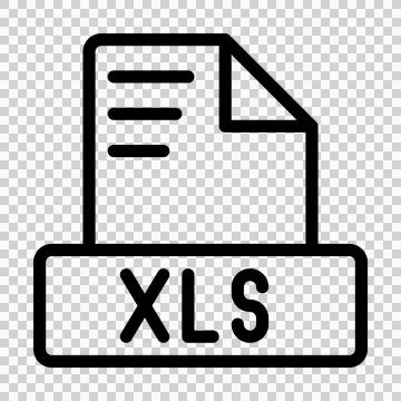 Xls File Icon. Outline file extension. icons file format symbols. Vector illustr Stock Illustration
