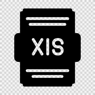 Xls file icon solid style. Spreadsheet file type, extension, format icons. Illustrazione stock