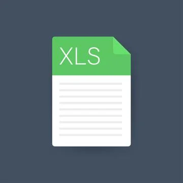 XLS file icon. Spreadsheet document type. Modern flat design graphic illustra Stock Illustration
