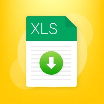 XLS file icon. Spreadsheet document type. Modern flat design graphic illustra Stock Illustration