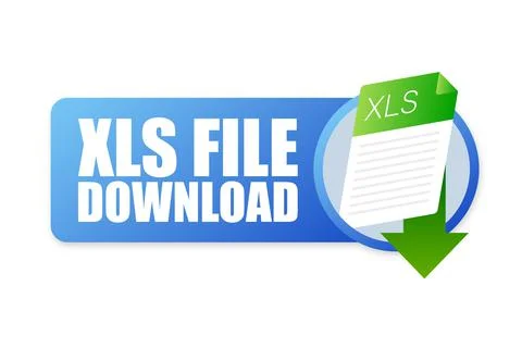 XLS file icon. Spreadsheet document type. Modern flat design graphic Stock Illustration