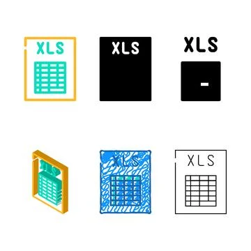 Xls file variations format document color icon vector Stock Illustration
