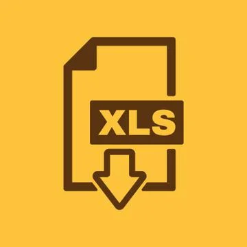 The XLS icon. File format symbol. Flat Stock Illustration