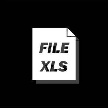 XLS icon flat Stock Illustration