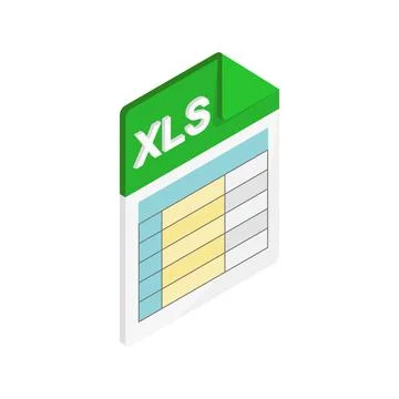 XLS icon, isometric 3d style Stock Illustration