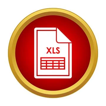 Xls spreadsheet file format document button icon Illustrazione stock