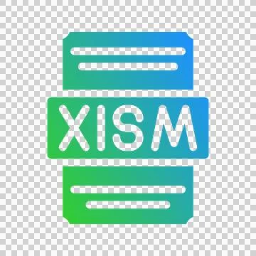 Xlsm minimalist symbol with gradient elements for spreadsheet document files. Stock Illustration