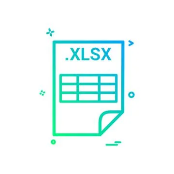 XLSX application download file files format icon vector design Illustrazione stock