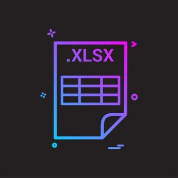 XLSX application download file files format icon vector design Stock Illustration