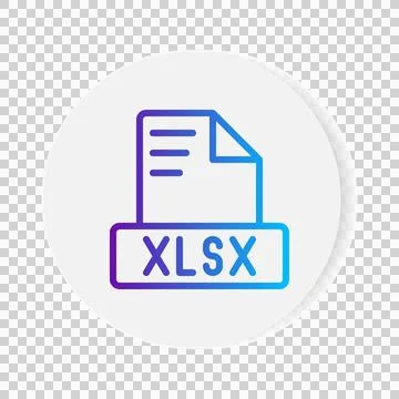 Xlsx document format file icon. with gradient outlines. vector illustration. 스톡 일러스트