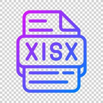 Xlsx document format file type icon. gradient database icons. 스톡 일러스트