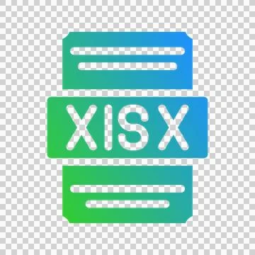 Xlsx elegant gradient icon for spreadsheet file representation. 스톡 일러스트