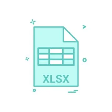 Xlsx file file extension file format icon vector design Stock Illustration