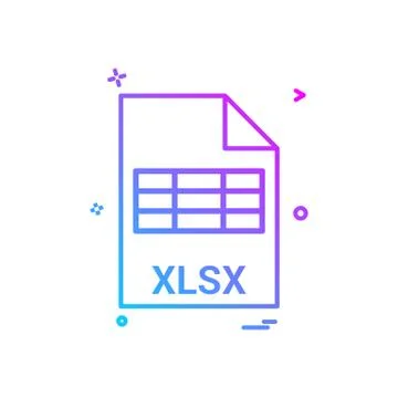 Xlsx file file extension file format icon vector design Stock Illustration