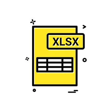 Xlsx file format icon vector design Stock Illustration
