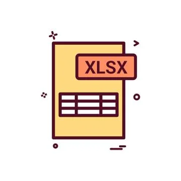 Xlsx file format icon vector design Stock Illustration