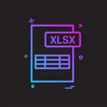 Xlsx file format icon vector design Stock Illustration
