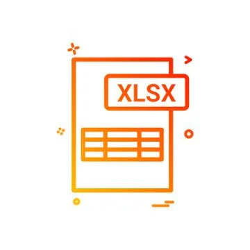 Xlsx file format icon vector design Stock Illustration