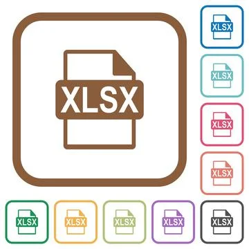 XLSX file format simple icons Stock Illustration