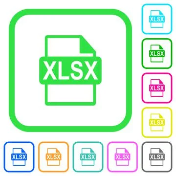 XLSX file format vivid colored flat icons icons Stock Illustration