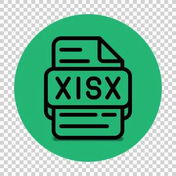 Xlsx file type icon. files and document format extension. with an outline s.. Stock Illustration