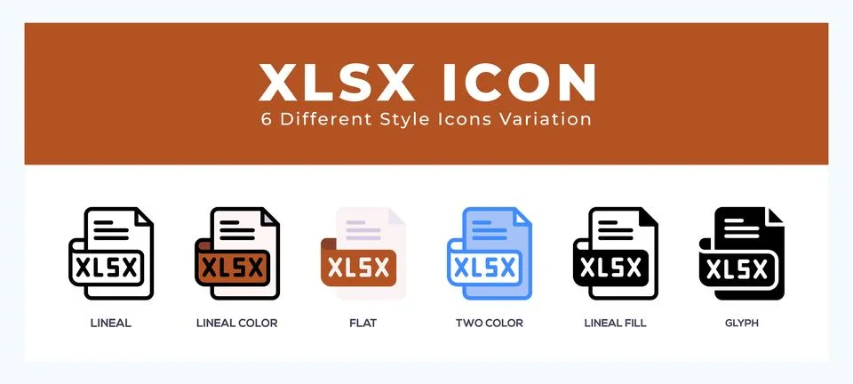 Xlsx file vector icon. with different styles vector illustration. Stock Illustration