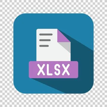 Xlsx flat icons. symbol document files, archive, file type.  Stock Illustration