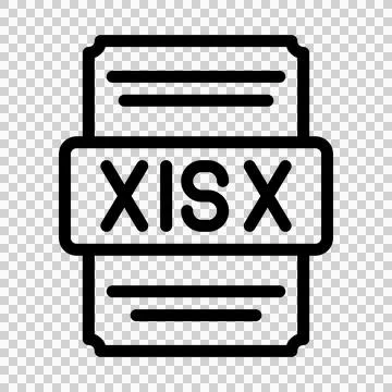 Xlsx icons file type. spreadsheet files document icon with outline design.  Illustrazione stock