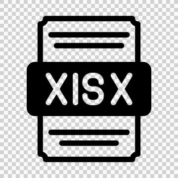 Xlsx spreadsheet file icon with black fill design. vector illustration. Stock Illustration