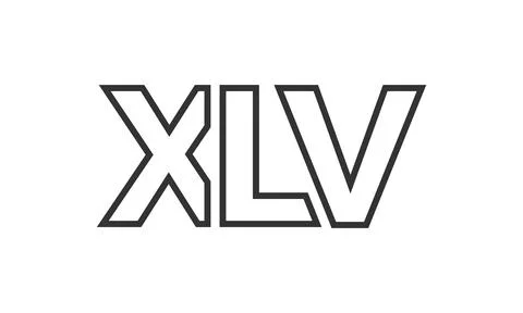 XLV logo design template with strong and modern bold text. Initial based ve.. Stock Illustration