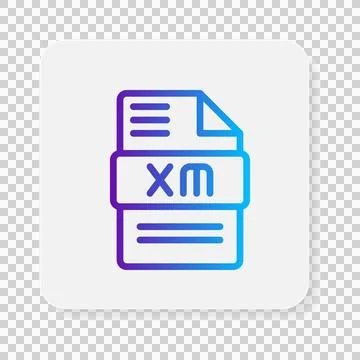 Xm audio document file type flat icons. extension, format, archive, type. Stock Illustration