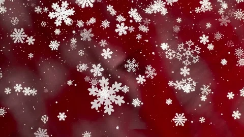 Xmas background with snowflakes falling on red screen. Stock Footage 144326139