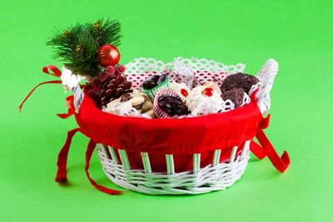 Xmas basket Stock Photos