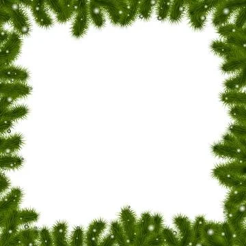 Xmas border with new year tree Stock Illustration