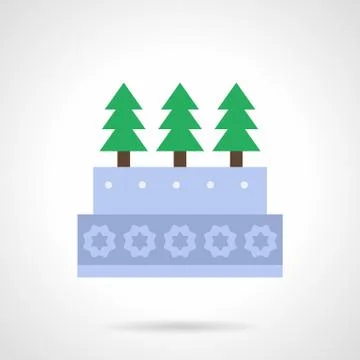 Xmas cake flat color vector icon Illustrazione stock