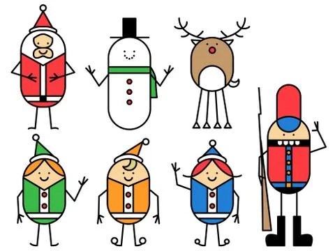 Xmas characters Stock Illustration