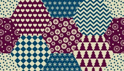 Xmas classic patchwork seamless pattern Stock Illustration