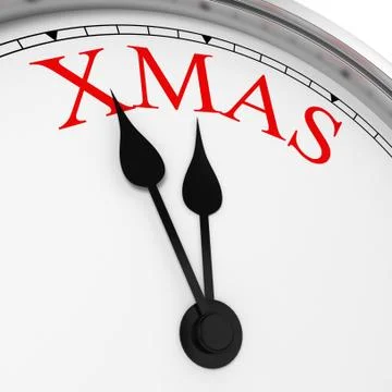 Xmas on a clock Stock Illustration