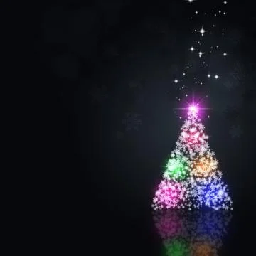 Xmas color tree Stock Illustration