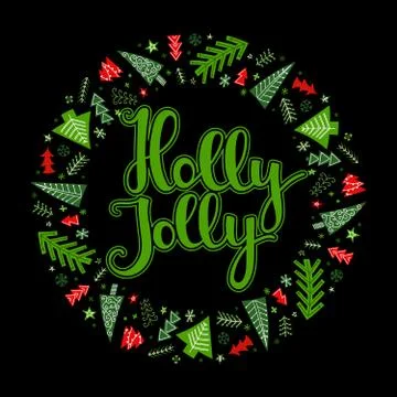 Xmas colored greeting frame Stock Illustration