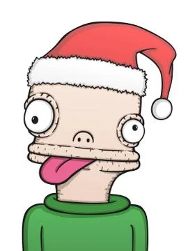 Xmas comic face Illustrazione stock