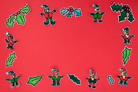 Xmas decorations frame Stock Photos