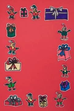 Xmas decorations frame Stock Photos