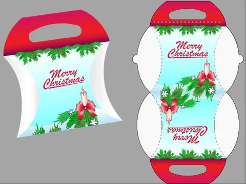 Xmas do-it-yourself Gift box. Gift box template for sweets or other christmas Stock Illustration