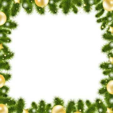 Xmas gold border Stock Illustration