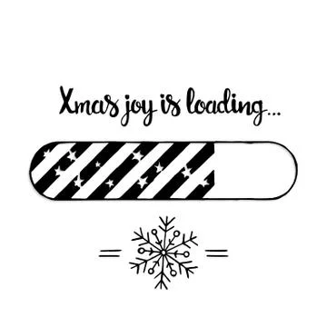 Xmas joy is loading hand drawn lettering Stock Illustration