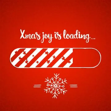 Xmas joy is loading hand drawn lettering Stock Illustration