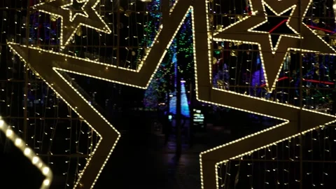 Xmas Light Show - Star Box Walk in Video stock 154722960