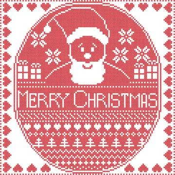 Xmas oval pattern Stock Illustration