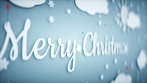 Xmas paper flat animation. Happy new year and xmas background. Snowfall Stock-Footage 133846677